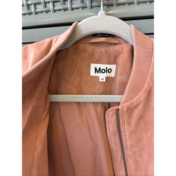 MOLO Haliva suede leather bomber jacket, Sz 152/ US 12, $310 G20 - Picture 4 of 9